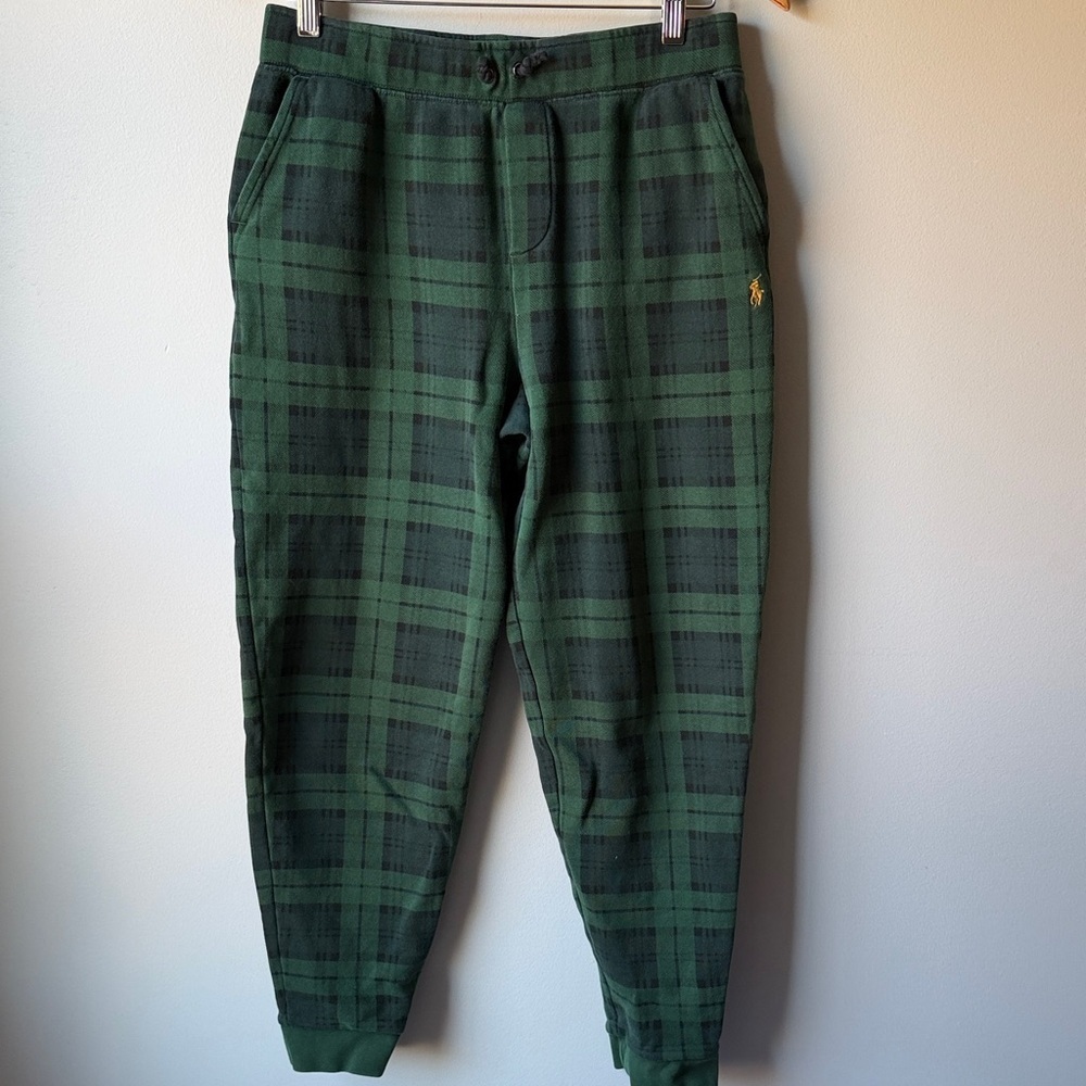 Polo Ralph LaurenBoys 18-20
 BlackWatch Plaid Fleece Jogger Sweatpants